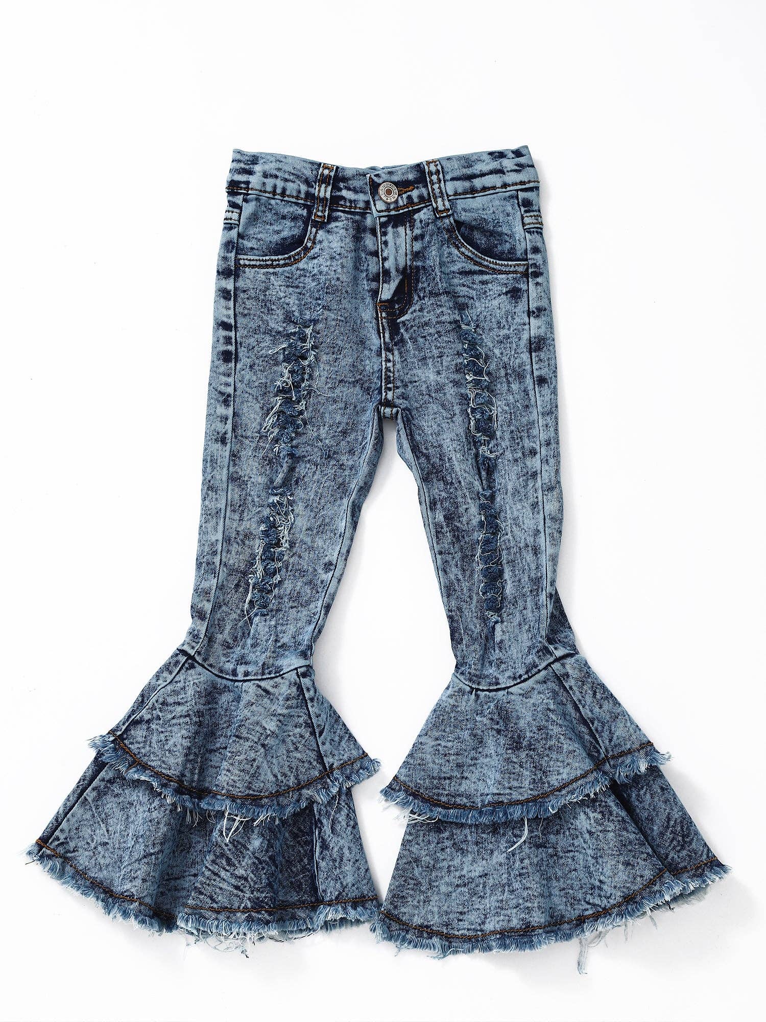 Distressed Flare Girls Jeans