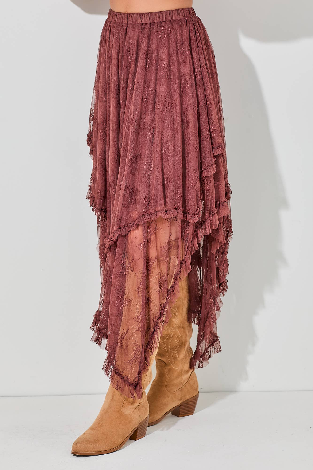 Lace Layered Hem Skirt