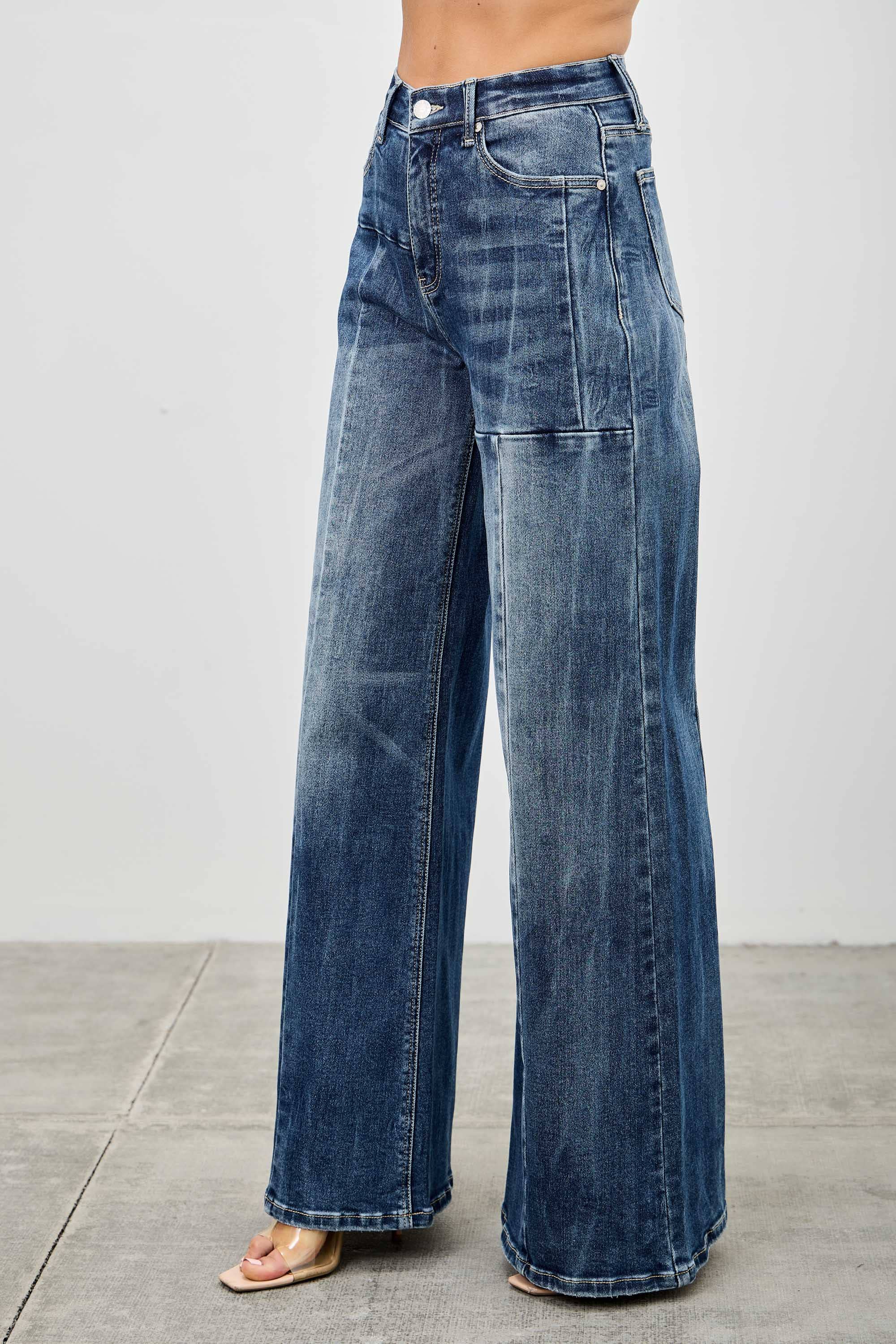 Mid-Rise Wide Leg Jeans