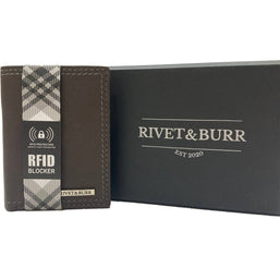 Double Stitch Leather Trifold Wallet