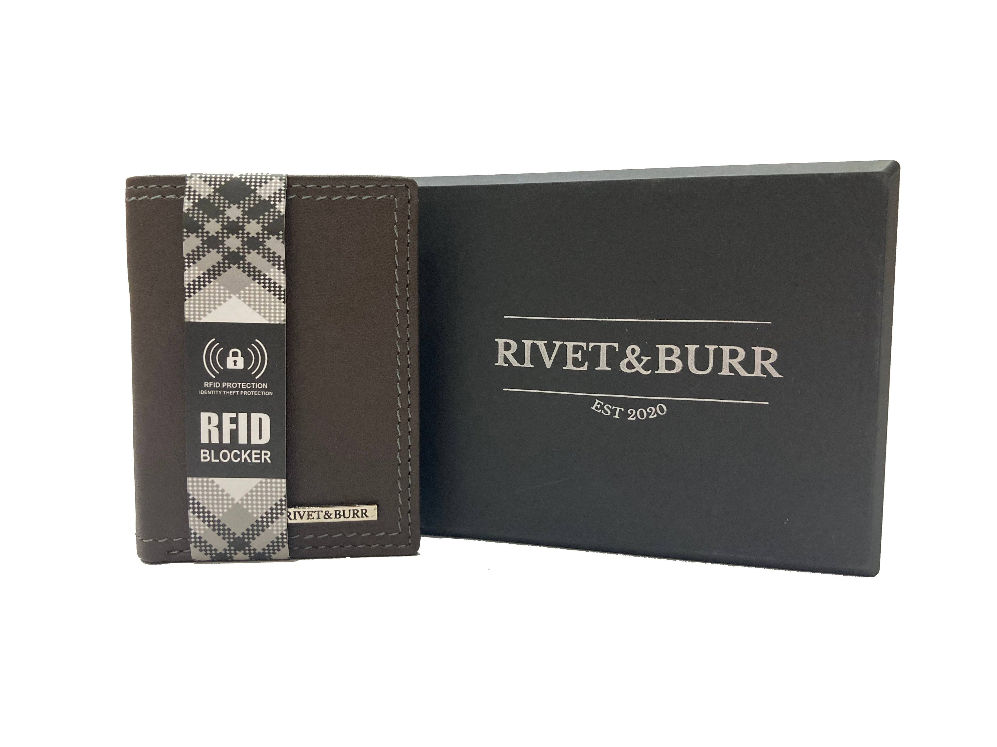 Double Stitch Leather Trifold Wallet