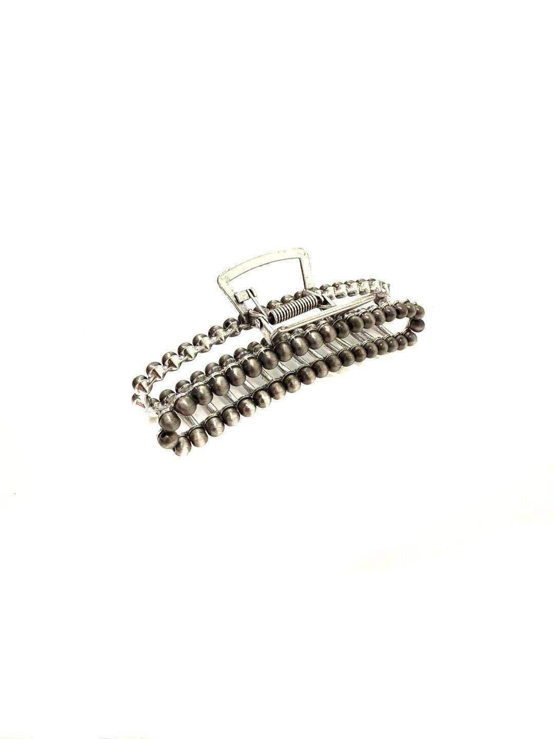 Silver Western Navajo Pearl Hair Claw