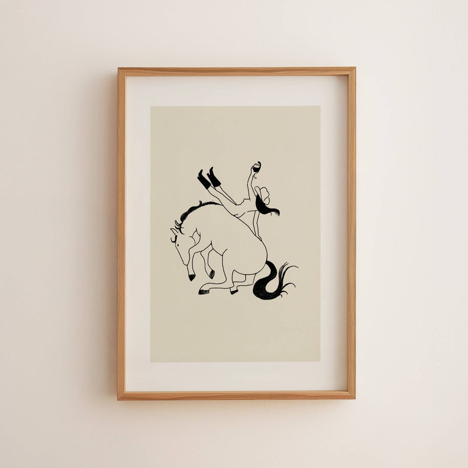 "Giddy Up" Cowgirl Vintage Western Wall Art Home Decor