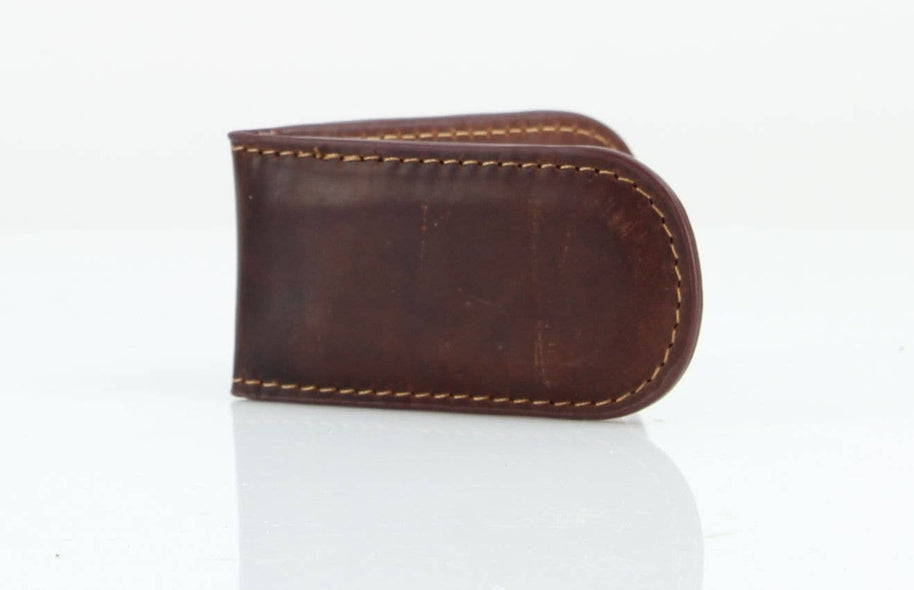 American Bison Oil Pull Up Leather Money Clip