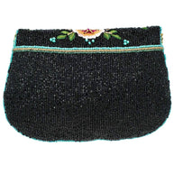 Hand-Beaded Black Butterfly Crossbody