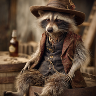 Hard Day Raccoon Art Print