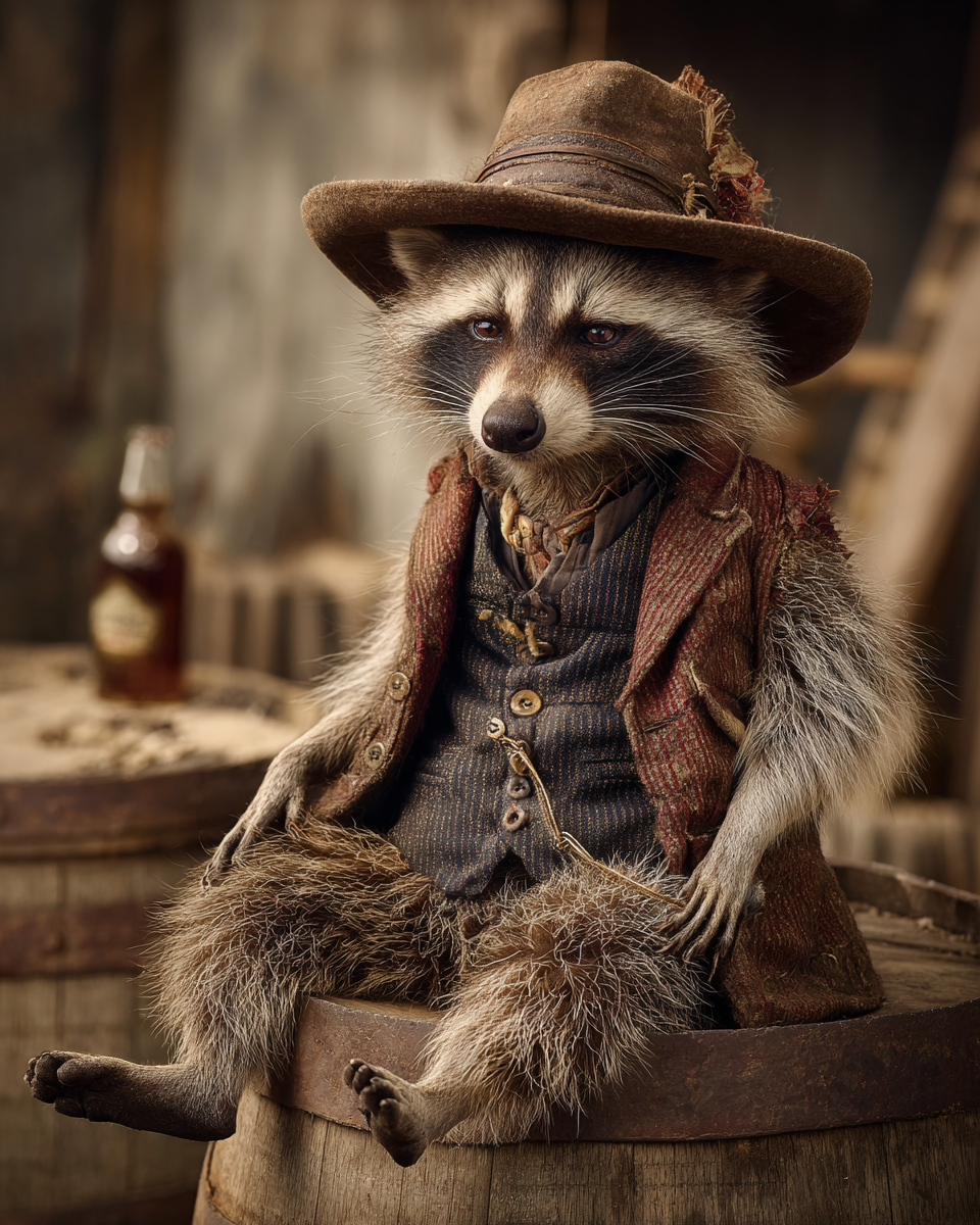 Hard Day Raccoon Art Print