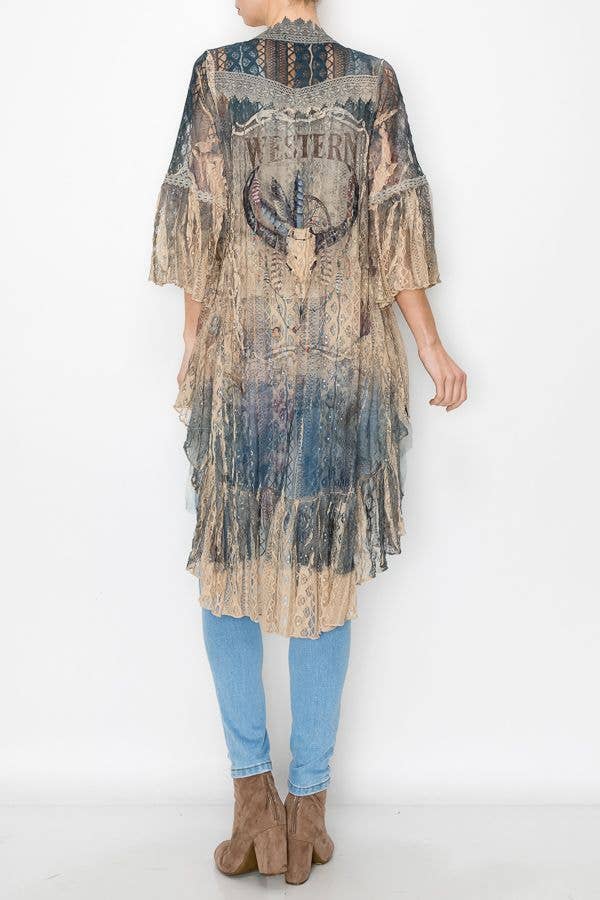 High-Low Lace Duster, Rodeo