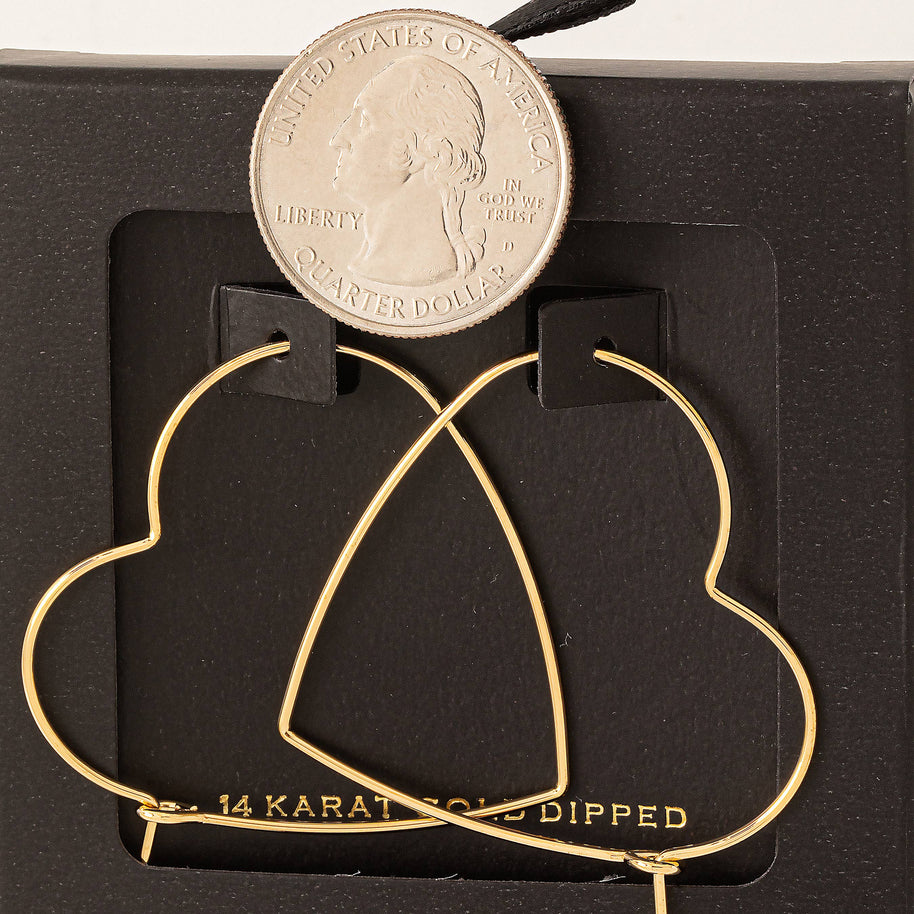 Secret Box Heart Outline Hoop Earrings