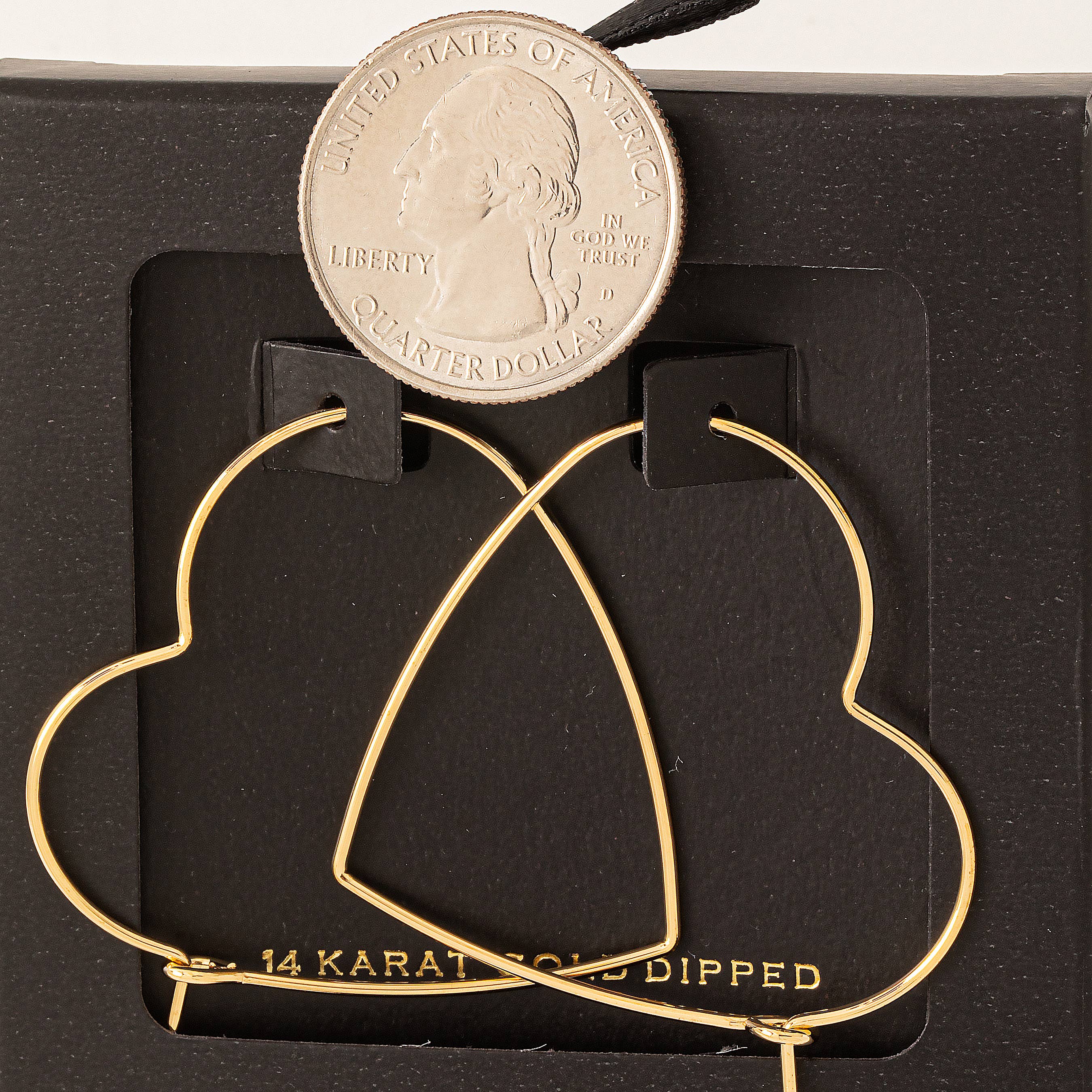 Secret Box Heart Outline Hoop Earrings