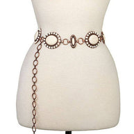 Oval Concho Belt with Faux Stone