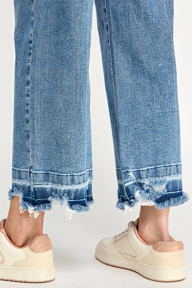Tummy Control Crop Jeans with Released Hem, 1X-3X