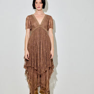 Embellished Lace Hem Dress