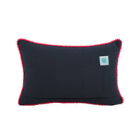 Embroidered Navy Pillow, 12x18