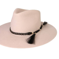 Horsehair Braided 5 Strand Double Tassel Hat Band - Stripe