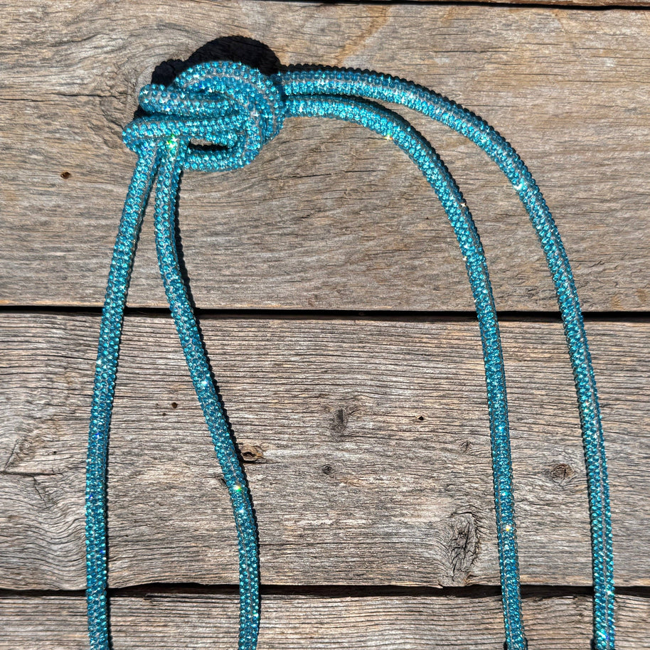 Aqua Rhinestone Bolo, Western Slide