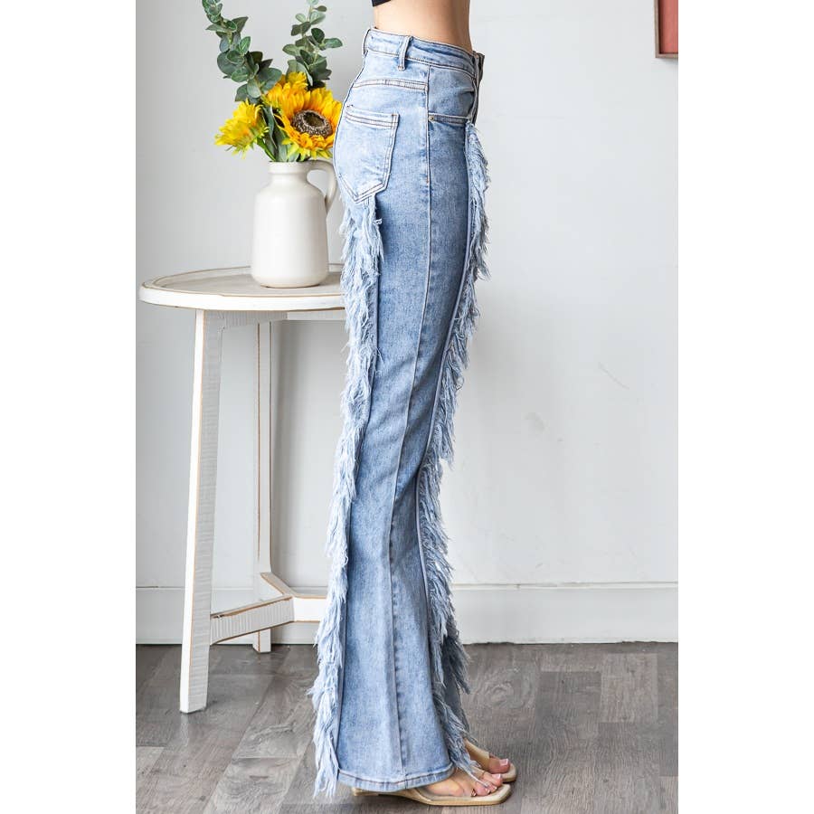 Frayed Flared Jeans