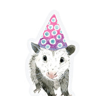 Greeting Card: I'm Here For the Party Opossum Possum, Art