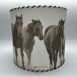 Horses in the Fog Lampshade