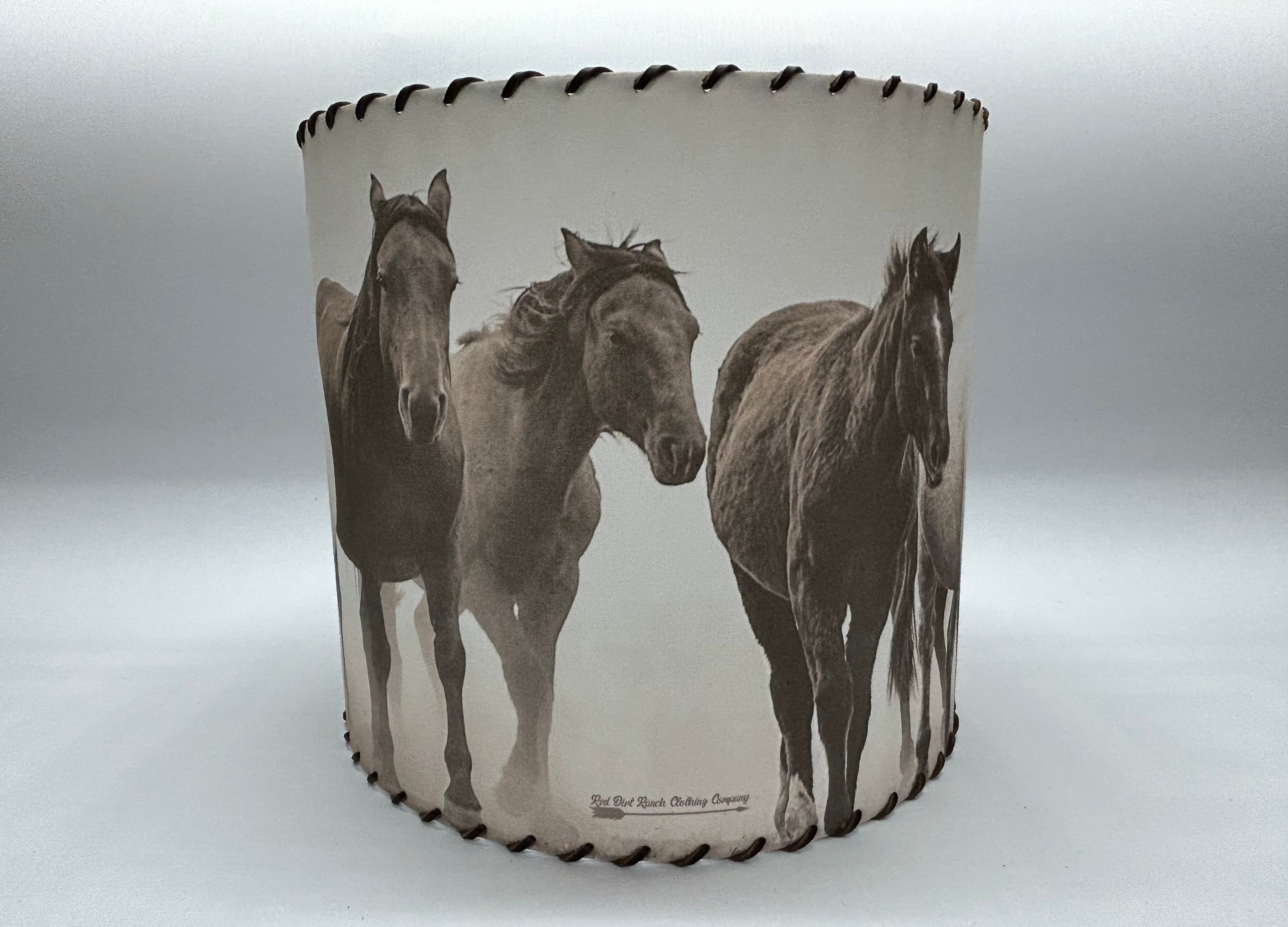 Horses in the Fog Lampshade