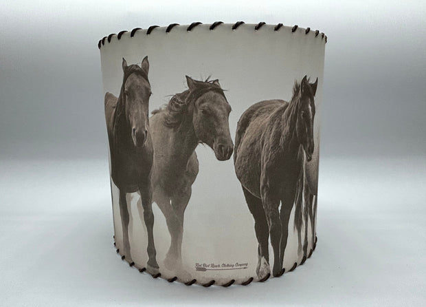 Horses in the Fog Lampshade