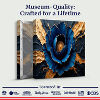 Sapphire Bloom Impasto Wall Art