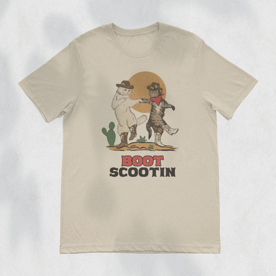 Boot Scootin Kittie T-Shirt, Cropped & Regular