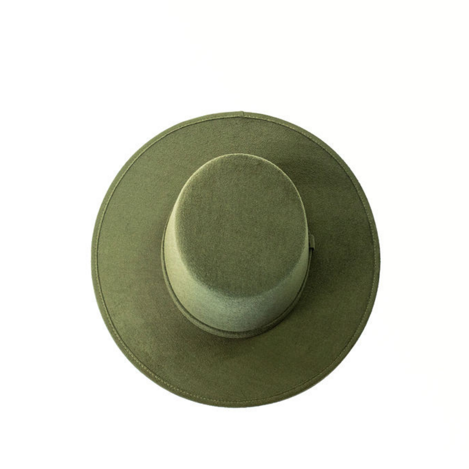 Vegan Suede Boater Hat