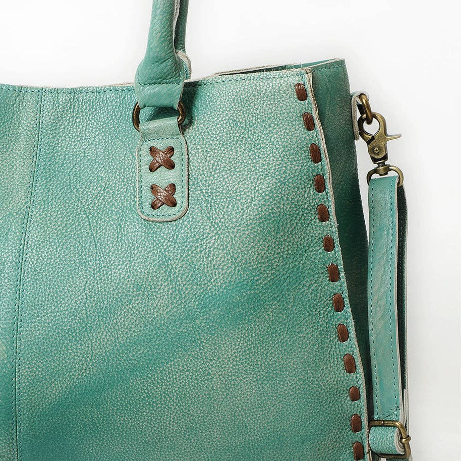 Genuine Leather Tote with Fringe