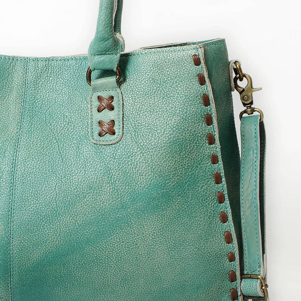 Genuine Leather Tote with Fringe