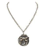 Rhinestone Pistol Necklace with Earrings