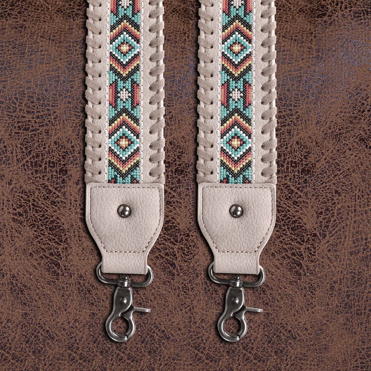 Western Guitar Style Embroidered Aztec Crossbody Strap: Cowgirl