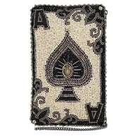You're Aces Beaded Ace of Spades Crossbody Phone Bag