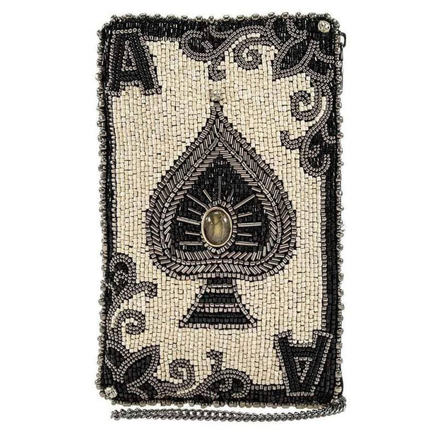 You're Aces Beaded Ace of Spades Crossbody Phone Bag