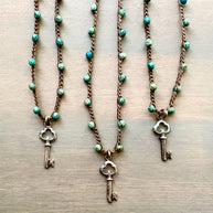 Dainty Sterling Silver Key Charm Necklace