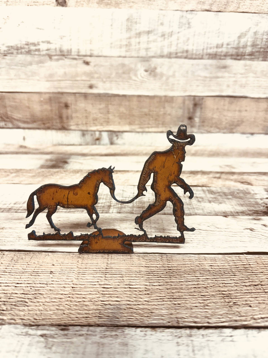 Bigfoot Cowboy Yeti Sasquatch with Horse Doodad Figurine