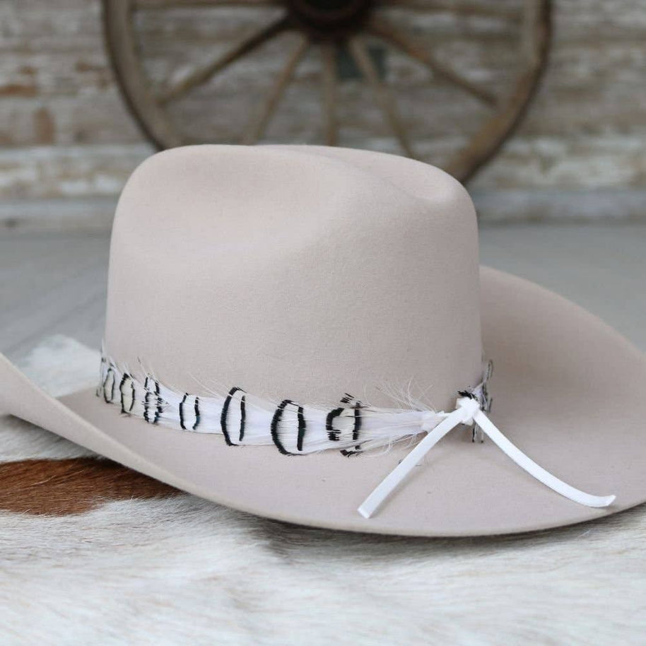 White Feather Hat Band - Luna