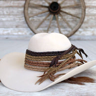 Braided Leather Hat Band – Earth Tones