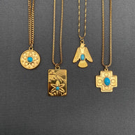 18K GP S.Steel Charm Necklace