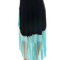 Tri Color Hi Low Fringe Skirt