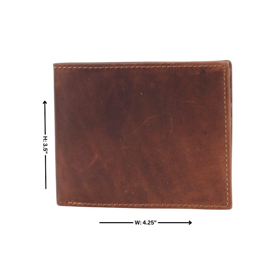 American Bison RFID Leather Bi Fold Wallet