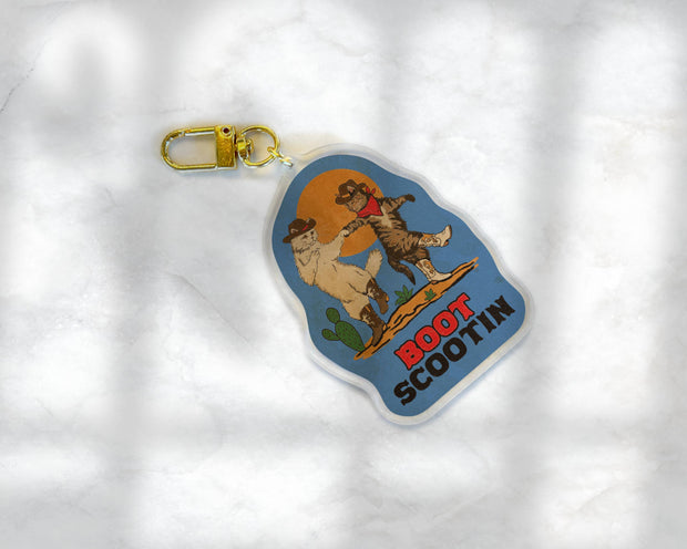 Boot Scootin Kitties Keychain/ Bag Accessory