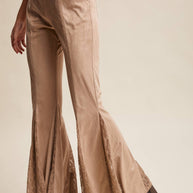 Lace Inset Flare Pants