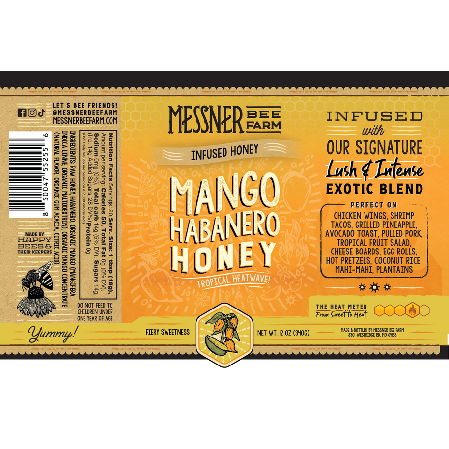 Mango Habanero Infused Honey, 12oz
