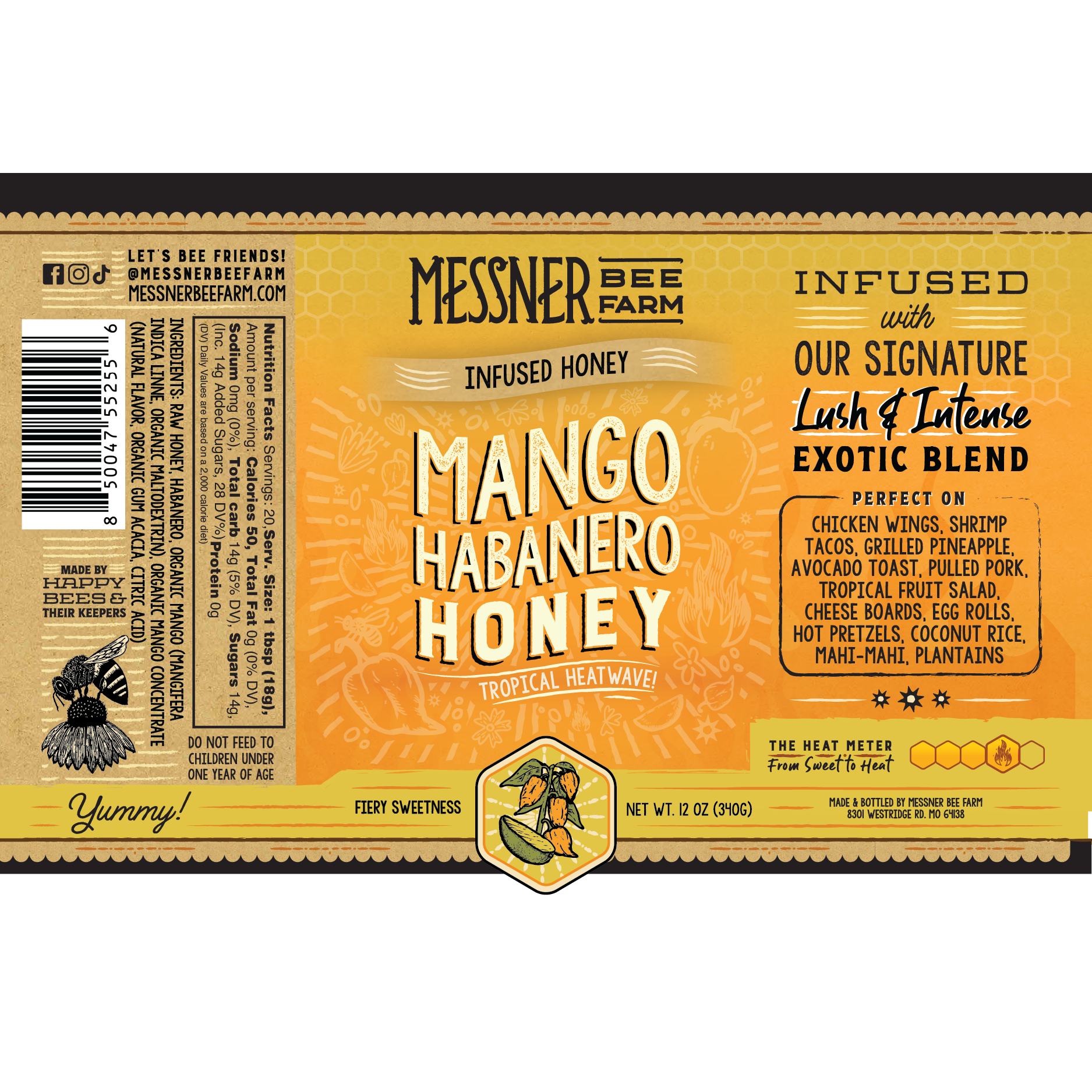 Mango Habanero Infused Honey, 12oz