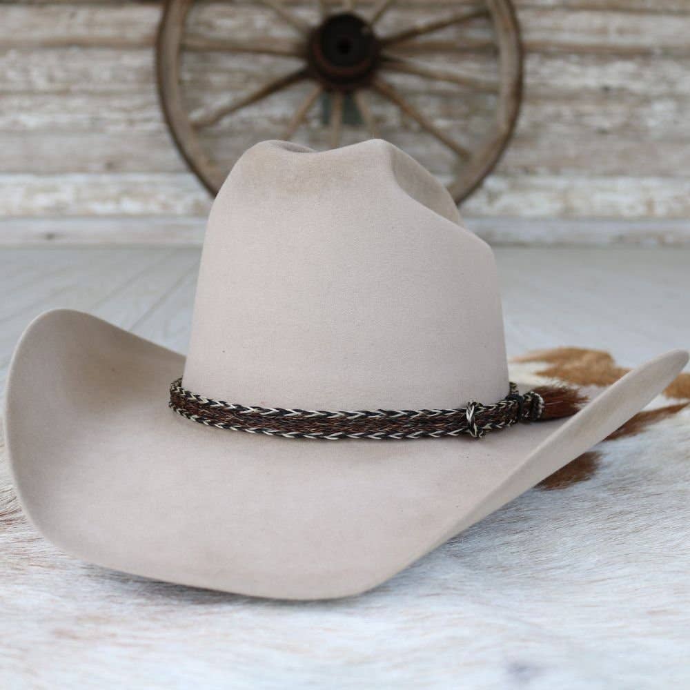 Horsehair Braided 5 Strand Hat Band - Overo