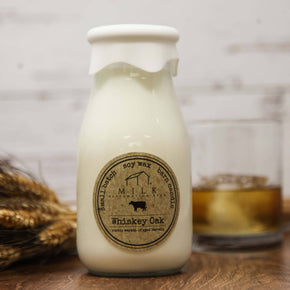 Milk Bottle Candle Whiskey Oak