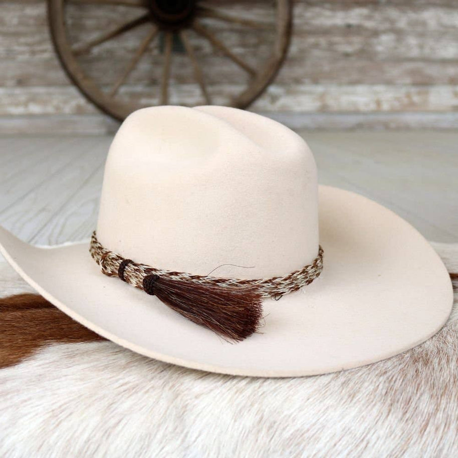 Horsehair Braided 6 Strand Hat Band - Chestnut