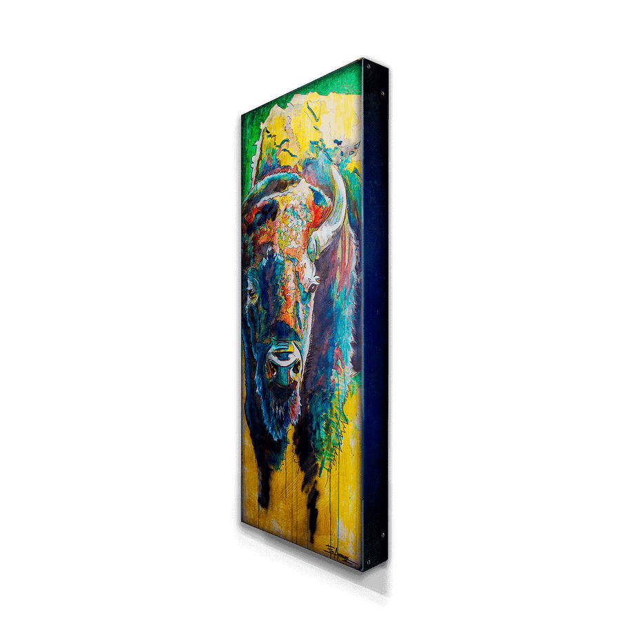 Bison Vertical Metal Box Art