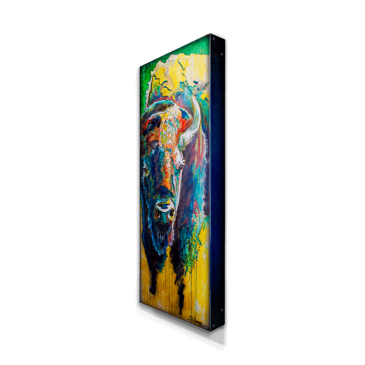 Bison Vertical Metal Box Art